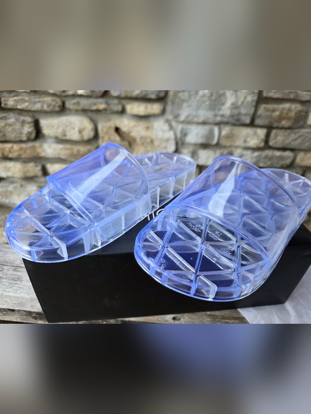 Clear Jelly SLIDES Sandals NWT